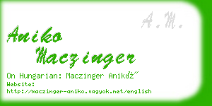 aniko maczinger business card